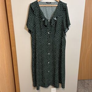 BloomChic Womens Green Polka Dot Dress 18-20 Pockets
